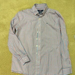 Vineyard Vines by Shep & Ian whale shirt plaid blue, pink&red button down shirt.